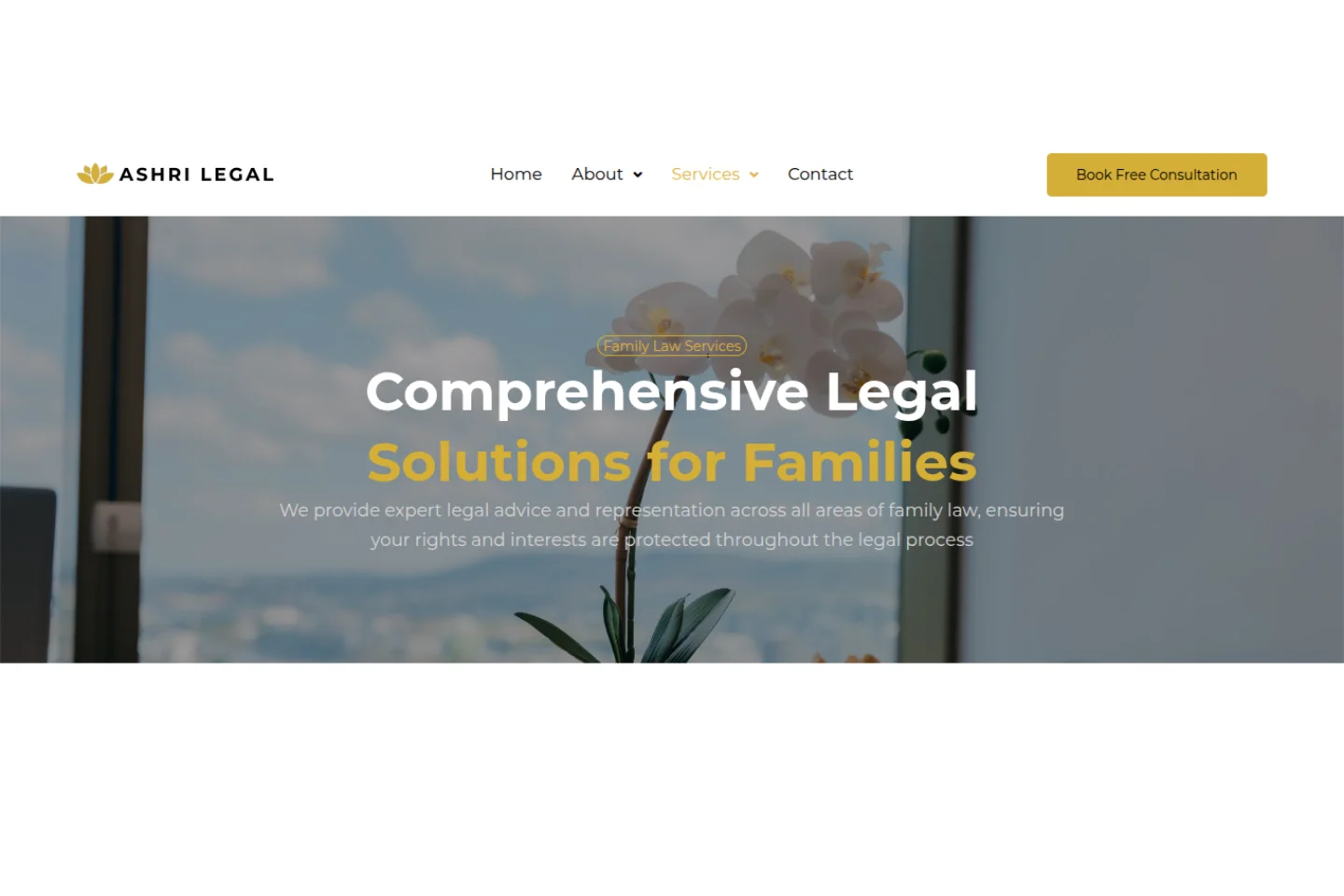 Ashri Legal contact page design