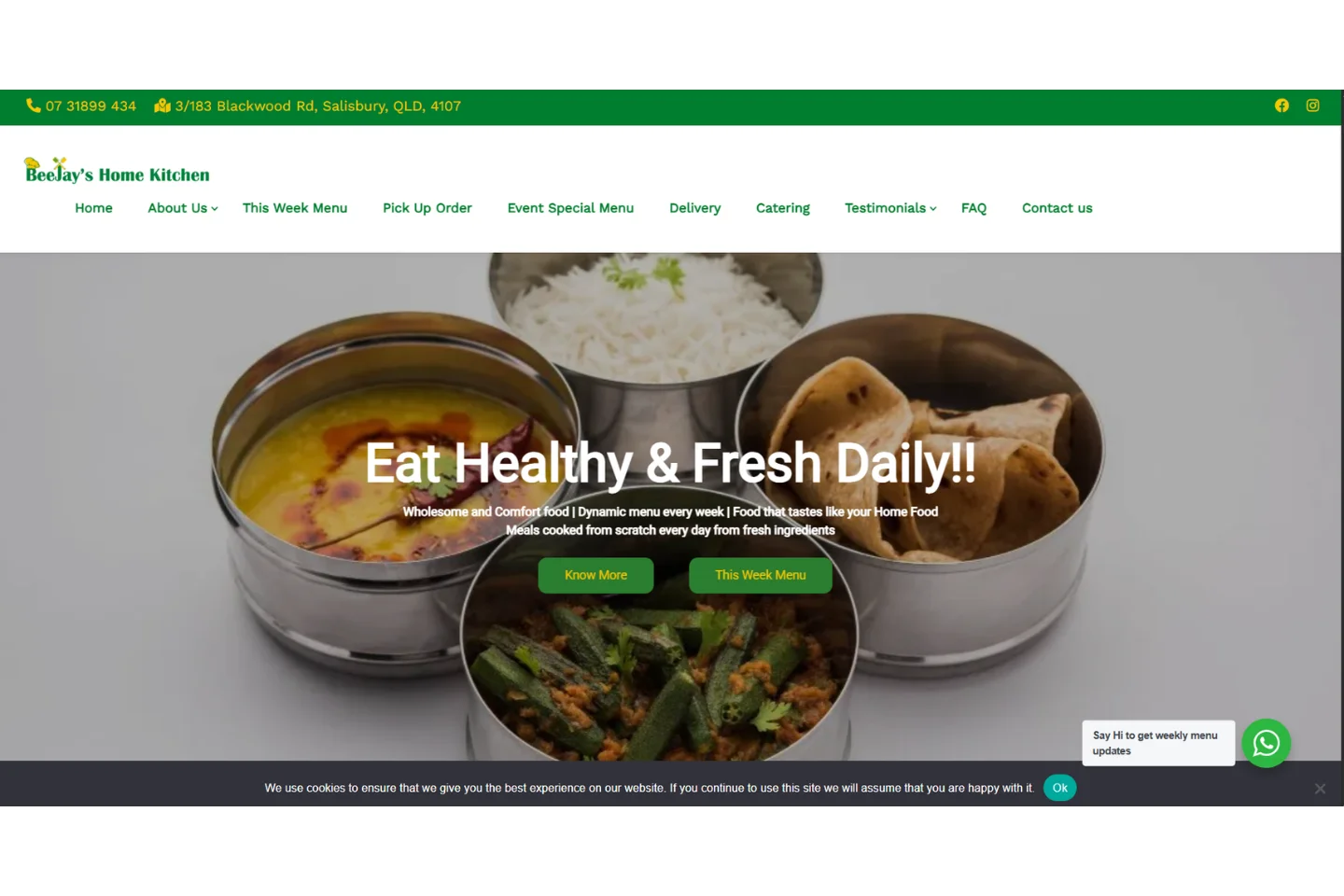 Beejay's Home Kitchen mobile app iOS Flutter