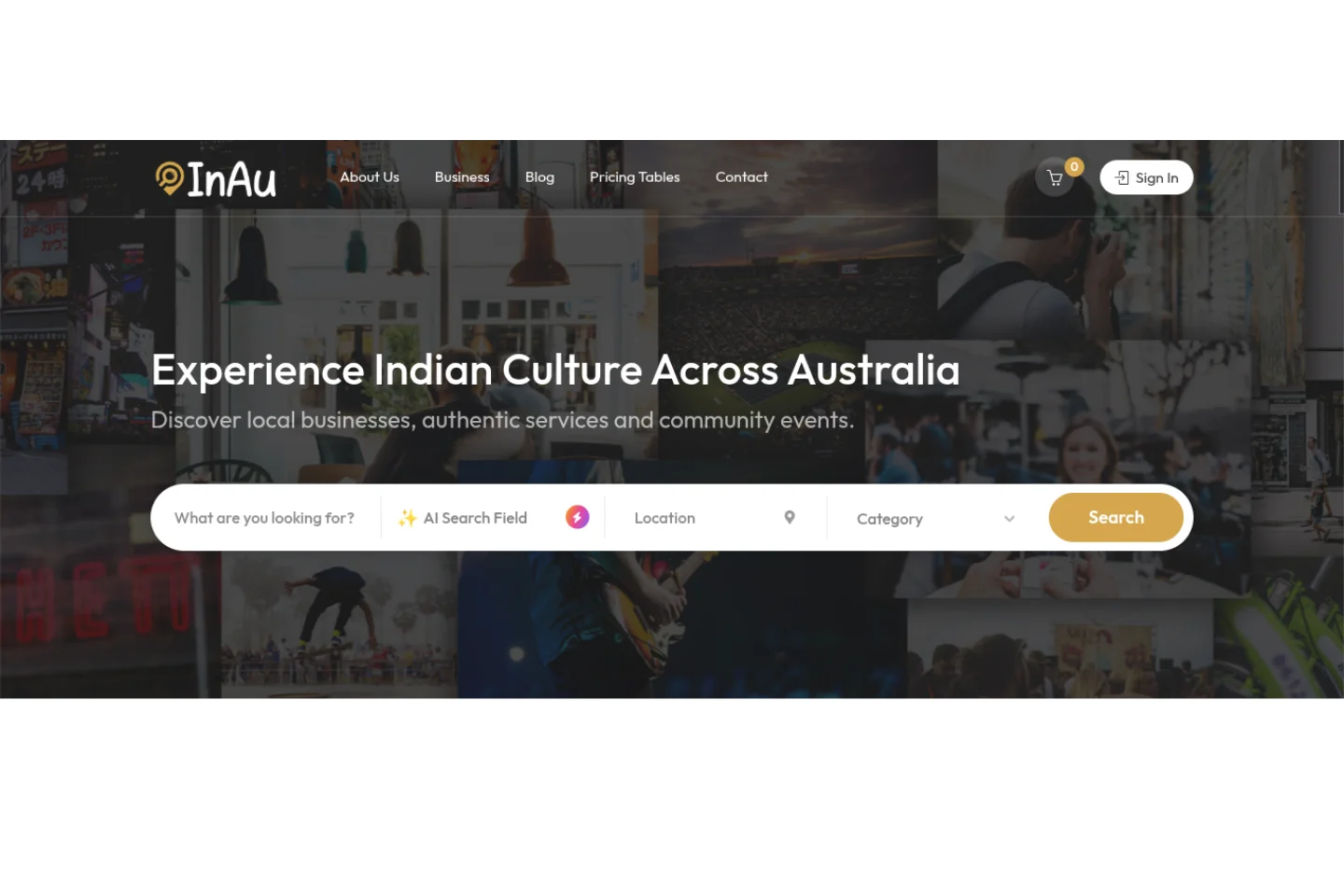 IN-AU Directory homepage — Indian Australian business listings