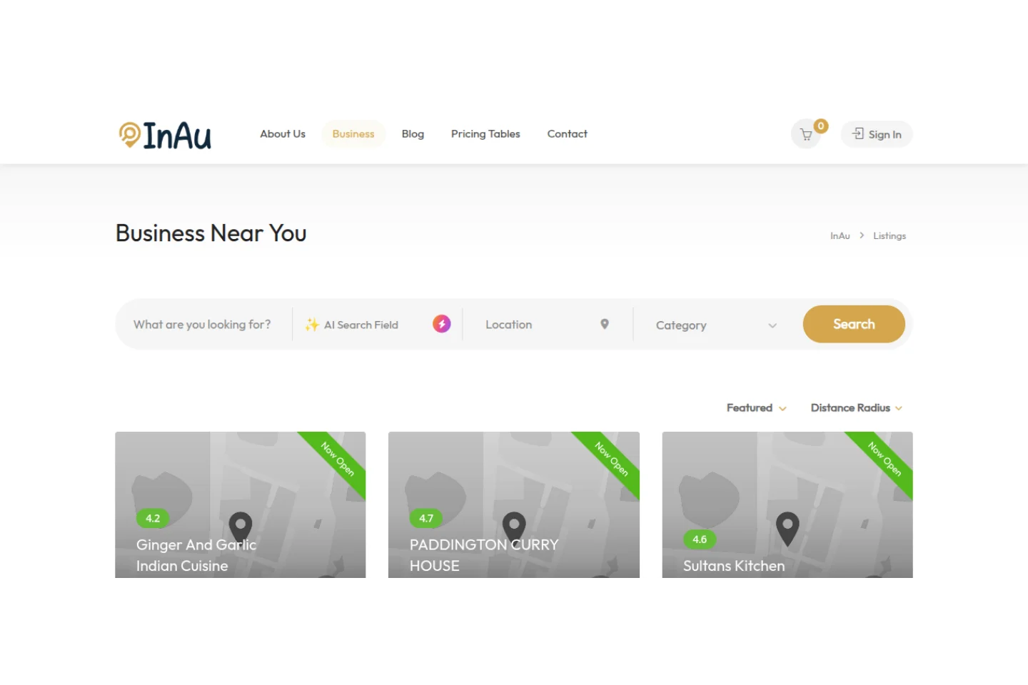 IN-AU Directory category browse page