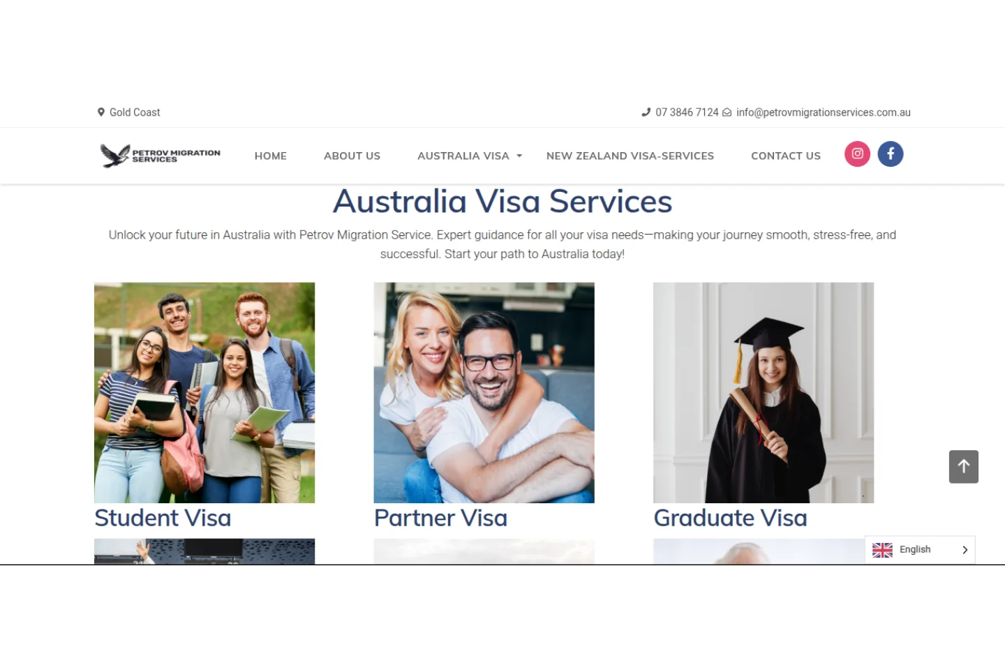 Petrov Migration Services visa services page