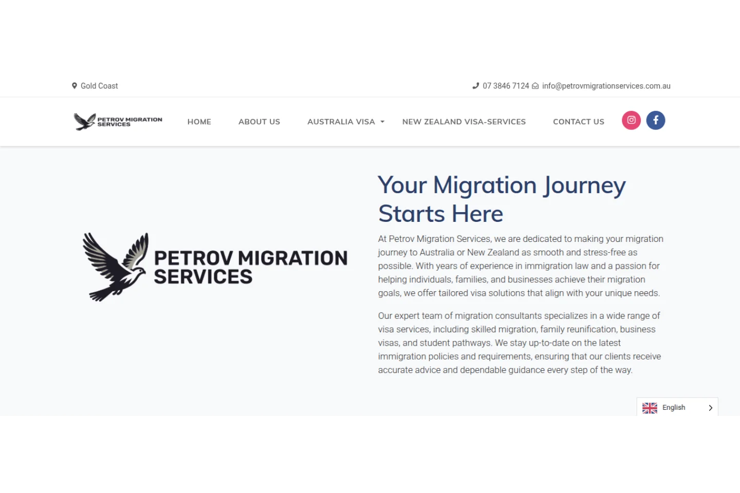 Petrov Migration Services Russian language version